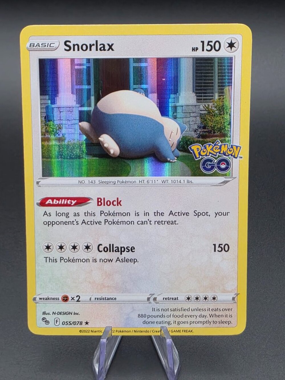 Holo Snorlax 055/078 Rare Pokemon GO Near Mint